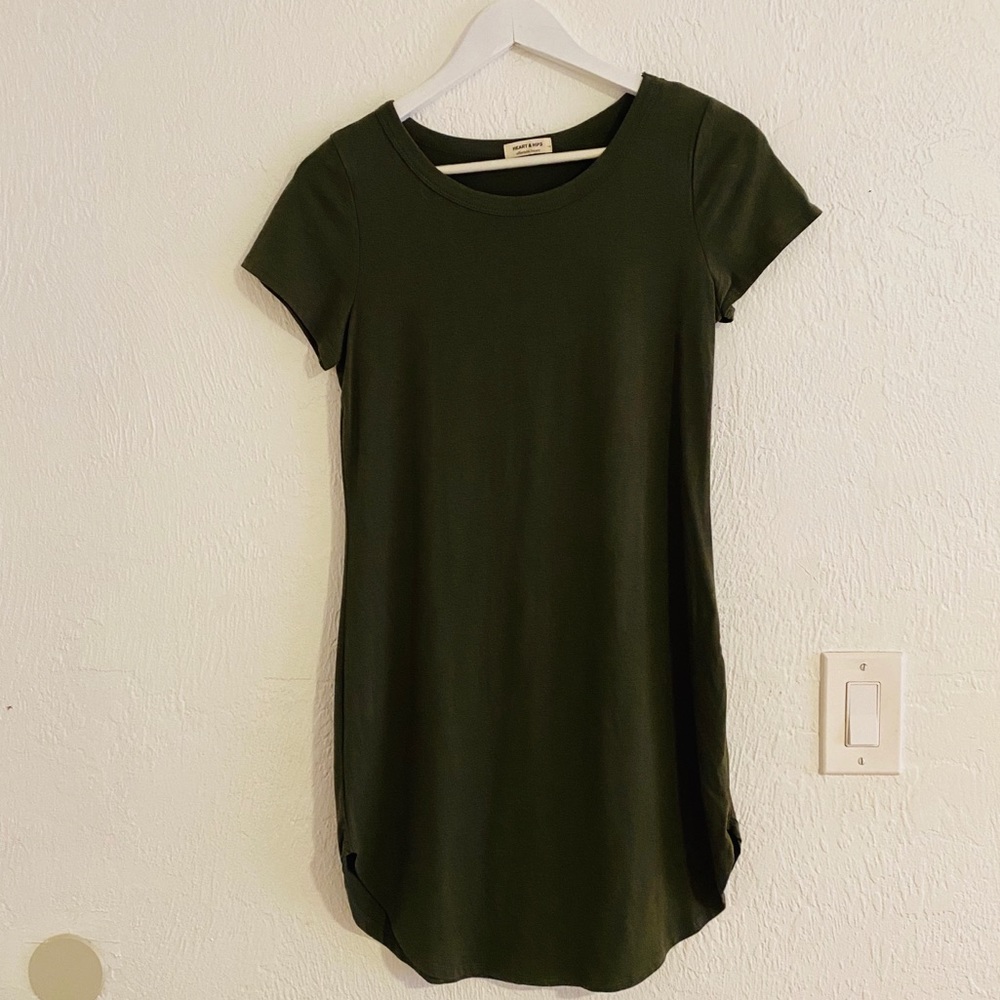 Heart & Hips Army Green Tshirt Dress